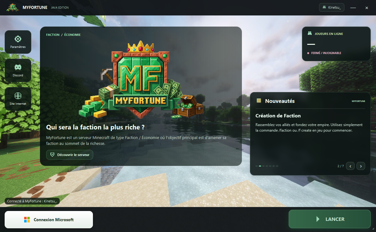 Aperçu du Launcher MyFortune